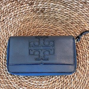 Tory Burch blue Leather Wristlet